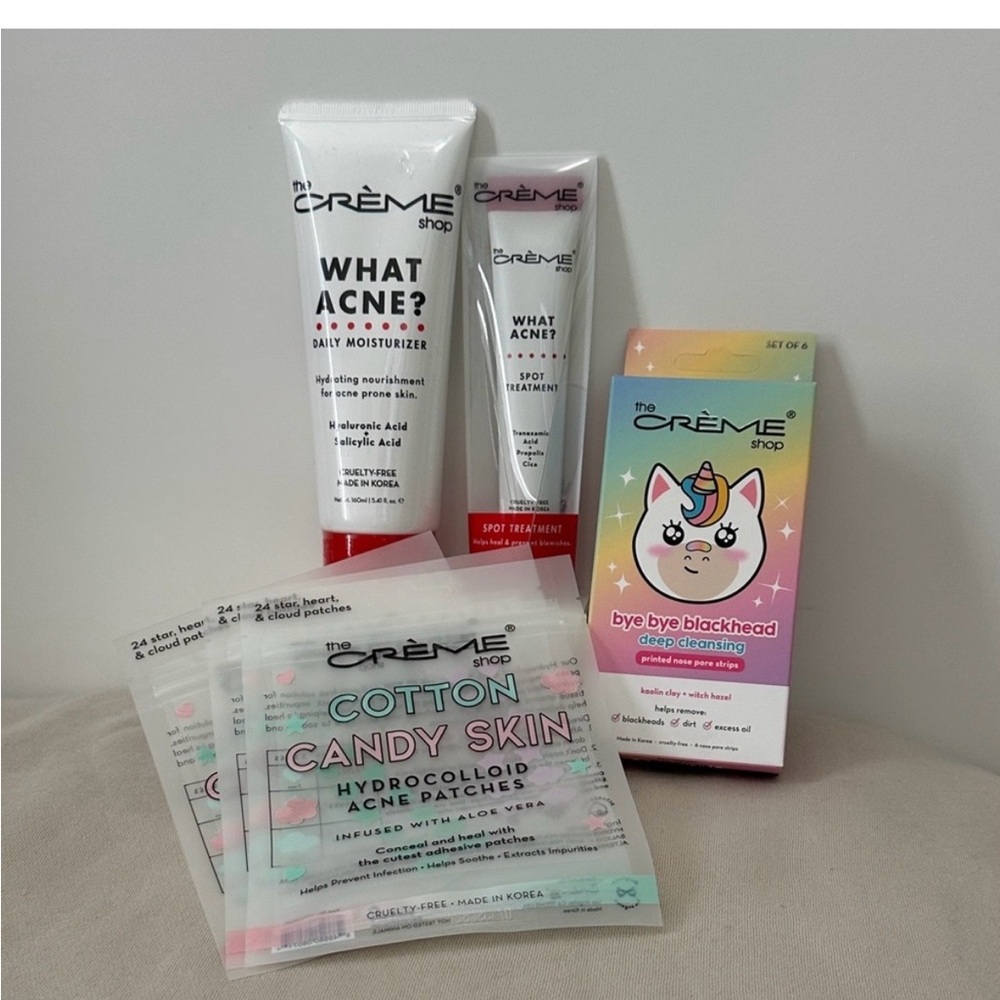 The Crème Shop What Acne? Daily Moisturizer & Spot Treatment & Patch Bundle
